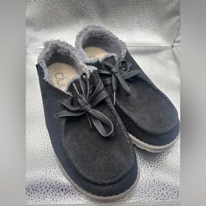 Hey Dude Wendy Womens Slip On Shoes Corduroy Black Size 8 Sherpa Lined Casual
